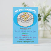 Shumai dim sum cartoon illustratie kaart (Staand voorkant)