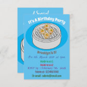 Shumai dim sum cartoon illustratie kaart (Voorkant / Achterkant)