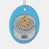 Shumai dim sum cartoon illustratie keramisch ornament (Rechts)