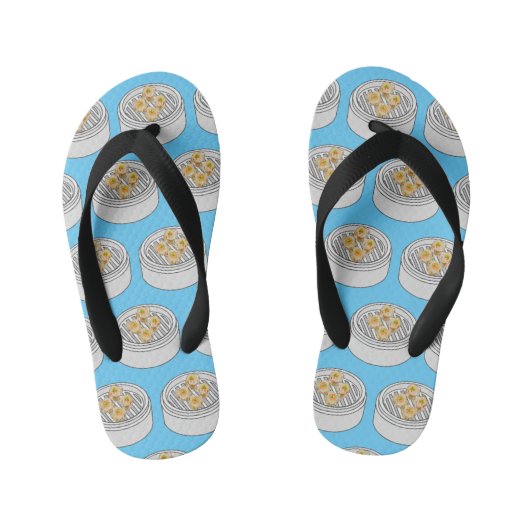 Shumai dim sum cartoon illustratie kinder teenslippers (Voetbed)