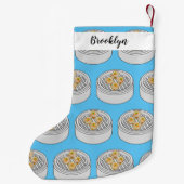 Shumai dim sum cartoon illustratie kleine kerstsok (Achterkant)