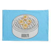 Shumai dim sum cartoon illustratie kussensloop (Achterkant)