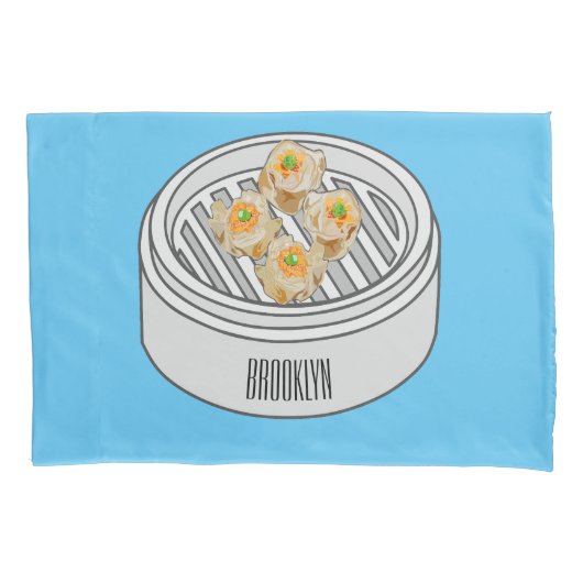 Shumai dim sum cartoon illustratie kussensloop (Voorkant)