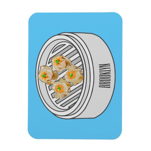 Shumai dim sum cartoon illustratie magneet (Verticaal)