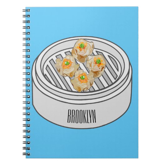 Shumai dim sum cartoon illustratie notitieboek (Voorkant)