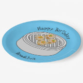 Shumai dim sum cartoon illustratie papieren bordje (Gekanteld)