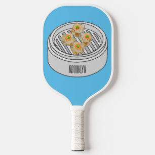 Shumai dim sum cartoon illustratie pickleball paddle