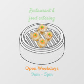 Shumai dim sum cartoon illustratie raamsticker (Vel)