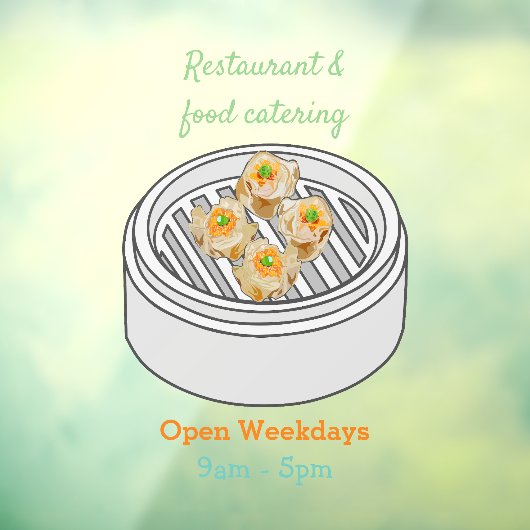 Shumai dim sum cartoon illustratie raamsticker (Vel 3)