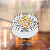 Shumai dim sum cartoon illustratie raamsticker (Vel 2)