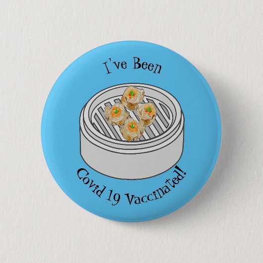 Shumai dim sum cartoon illustratie ronde button 5,7 cm (Voorkant)