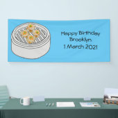 Shumai dim sum cartoon illustratie spandoek (Beurs)