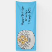 Shumai dim sum cartoon illustratie spandoek (Verticaal)