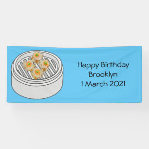 Shumai dim sum cartoon illustratie spandoek