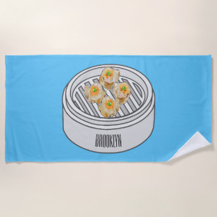 Shumai dim sum cartoon illustratie strandlaken