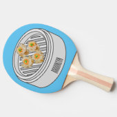 Shumai dim sum cartoon illustratie tafeltennisbatje (Zijkant)