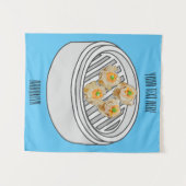 Shumai dim sum cartoon illustratie wandkleed (Voorkant (horizontaal))
