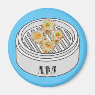Shumai dim sum cartoontje illustratie magneet