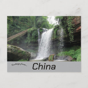 Shunan Waterval Sichuan China Briefkaart