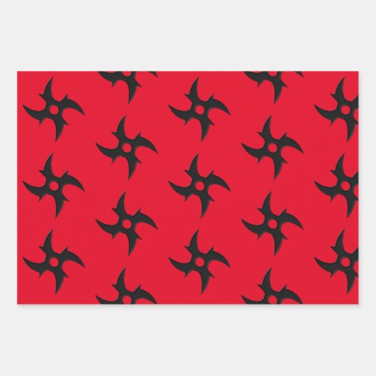 Shuriken Design Verjaardagsfeest Inpakpapier Vel (Voorkant 3)
