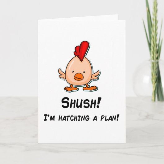 Shush Hatching Funny Pun Quote Kaart (Voorkant)