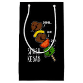 Shush Kebab Funny Food Pun Dark BG Klein Cadeauzakje (Voorkant)