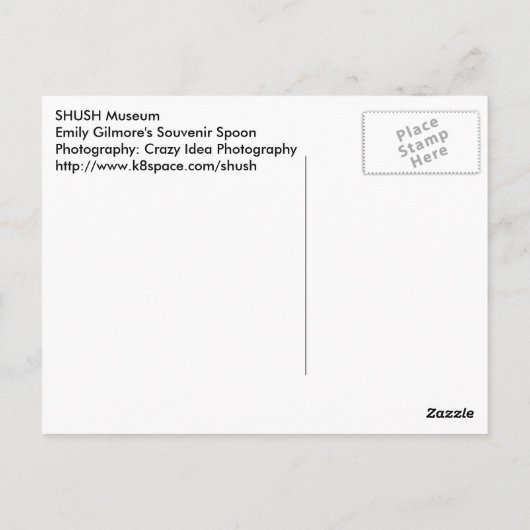 SHUSH Museum Exhibit 17: Emily's Gilmore's Spoon Briefkaart (Achterkant)