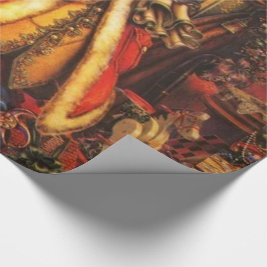 Shushing Santa cropped Cadeaupapier (Hoek)