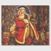 Shushing Santa cropped Cadeaupapier (Vlak)