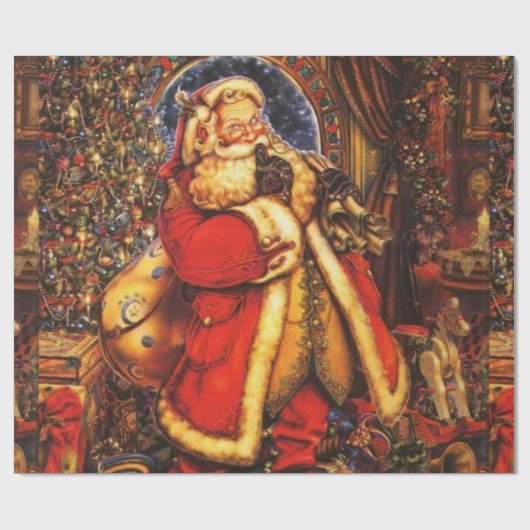 Shushing Santa cropped Cadeaupapier (Vlak)