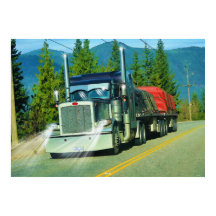 Shuswap Cargo Freight Truck Highway Driving Art