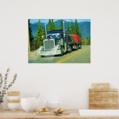 Shuswap Cargo Freight Truck Highway Driving Art Poster (Keuken)