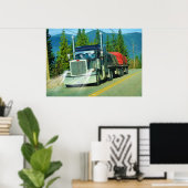 Shuswap Cargo Freight Truck Highway Driving Art Poster (Thuiskantoor)