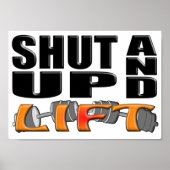 SHUT UP AND LIFT (Bar-Bell) Poster (Voorkant)