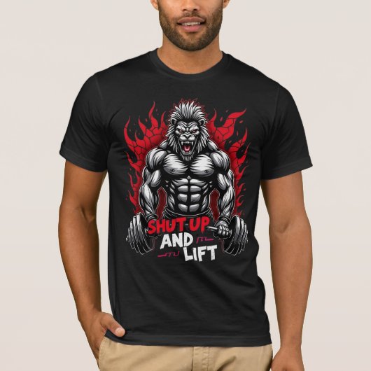 Shut Up and Lift – Beast Hybrid Gym Tee T-shirt (Voorkant)
