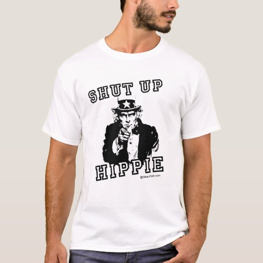 SHUT UP HIPPIE T-SHIRT (Voorkant)