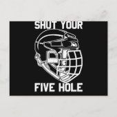 Shut Your Five Hole Hockey Goalie Sport Goalkeeper Briefkaart (Voorkant)
