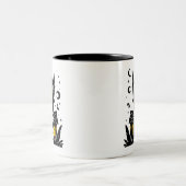 Shut Your Front Door – Haunted House Ghost Joke Tweekleurige Koffiemok (Center)