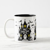Shut Your Front Door Mug – Haunted House Ghost Tweekleurige Koffiemok (Links)