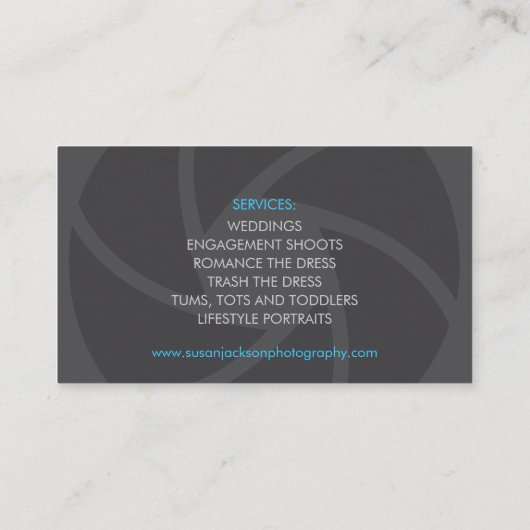 Shutter Logo Fotografie Visitekaartje (Achterkant)