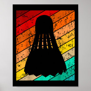 Shuttle, Badminton balspeler,  retro Poster