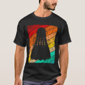 Shuttle, Badminton balspeler,  retro T-shirt (Voorkant)