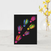 Shuttle Badminton Kleurrijke Spelers Man Vrouwen Kaart (Gele Bloem)