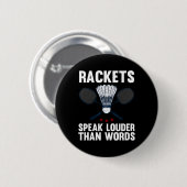 Shuttle Badminton Player 4 Ronde Button 5,7 Cm (Voorkant /achterkant)