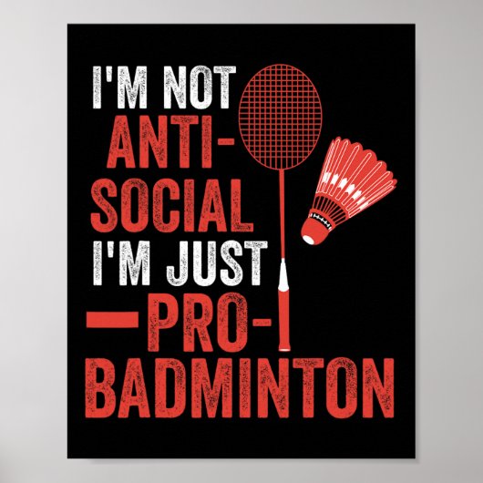 Shuttle Badminton Player 6 Poster (Voorkant)