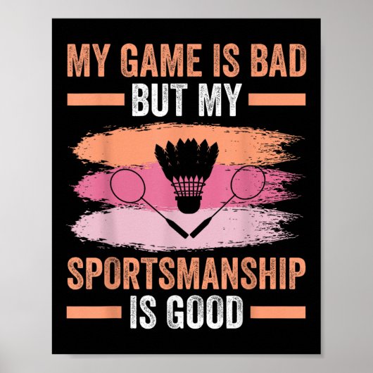 Shuttle Badminton Player 7 Poster (Voorkant)