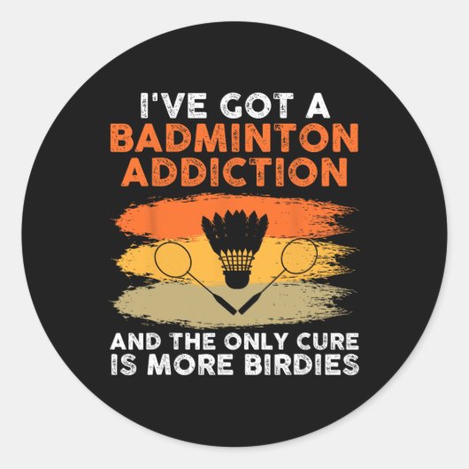 Shuttle Badminton Player 7 Ronde Sticker (Voorkant)