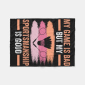 Shuttle Badminton Player 9 Fleece Deken (Voorkant (Horizontaal))