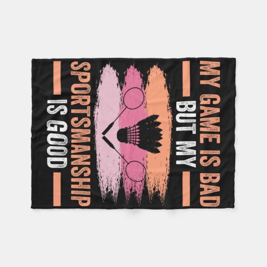 Shuttle Badminton Player 9 Fleece Deken (Voorkant (Horizontaal))