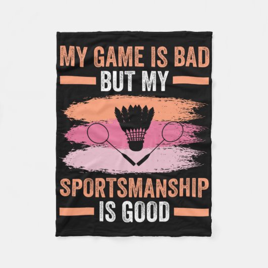 Shuttle Badminton Player 9 Fleece Deken (Voorkant)